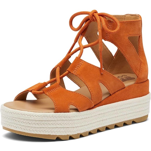 NIB Sorel Cameron 9 Lace Up Platform Gladiator Sandal Suede Desert Sun - Picture 3 of 12
